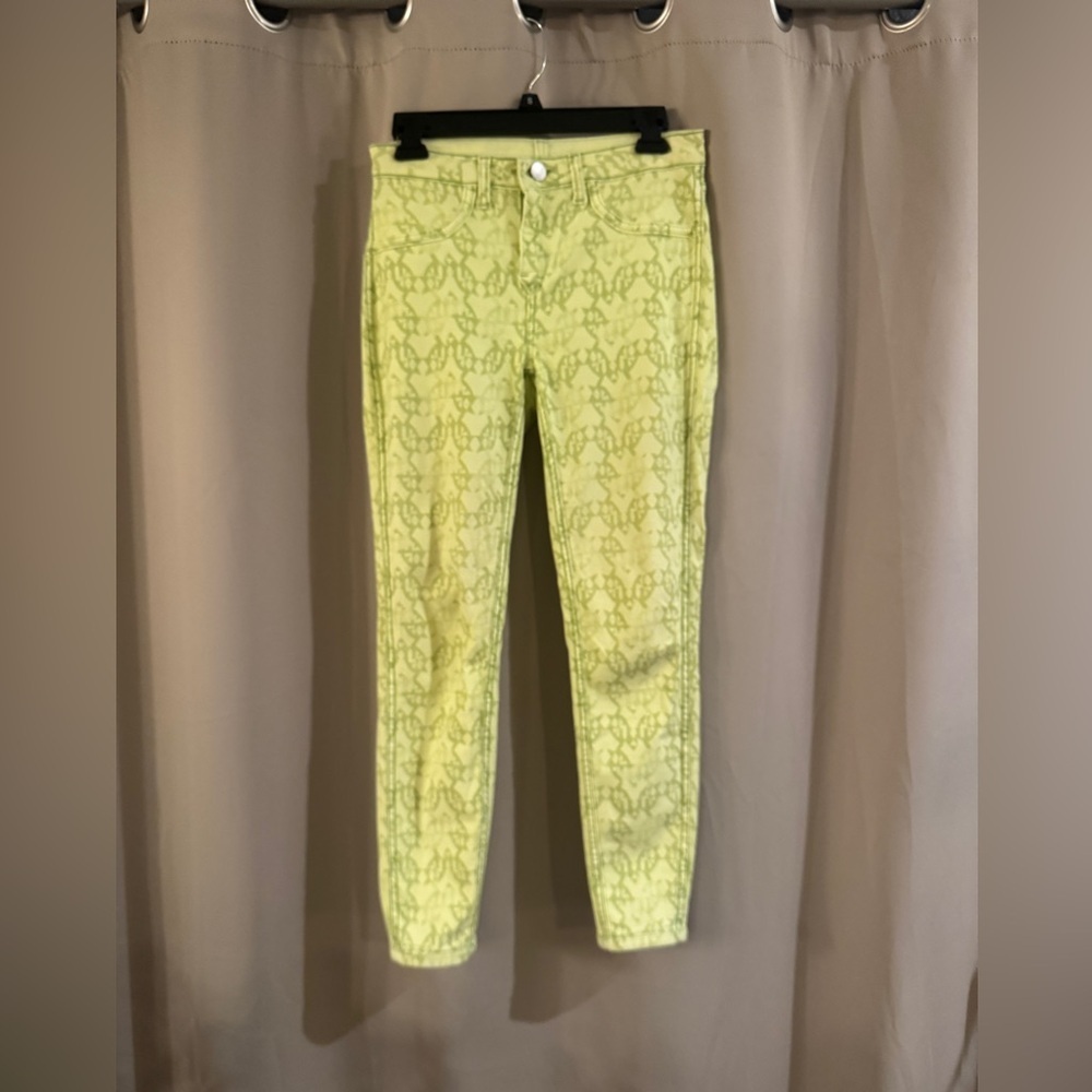 Lime Green/Yellow Patterned Reverse-Able Pants - image 1